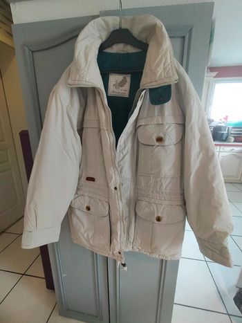 Veste blouson homme T 46 beige et vert