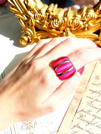 Magnifique bague rose et doré