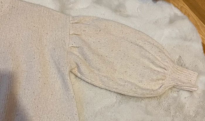 Robe / Pull ample beige pailleté - photo numéro 3