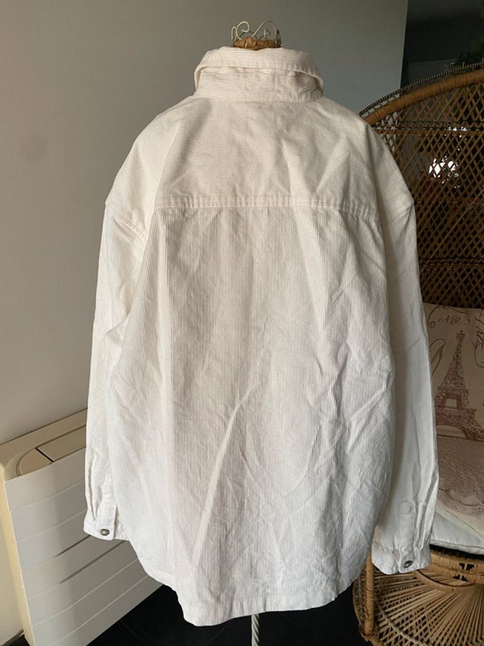Veste Chemise Kiabi regular fit en velours côtelé blanc crème taille L - photo numéro 5