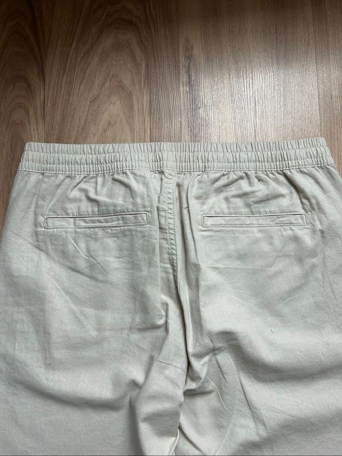 Pantalon/ Chinos beige uni Straight Fit en lin Homme Denim Co Taille M - photo numéro 8