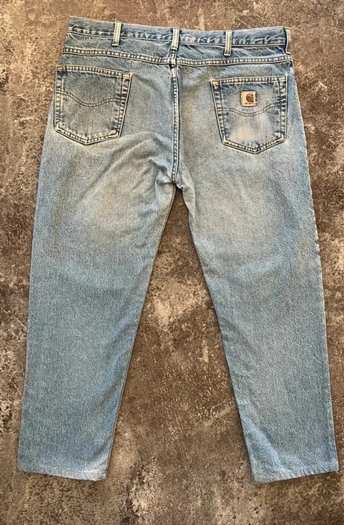 Jean coton bleu droit homme Carhartt W40 L30 Pantalón recto hombre dritti uomo Gerade Herren - photo numéro 4