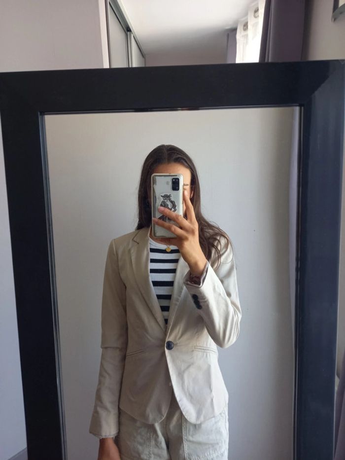 Veste de costume/blazer beige etam - photo numéro 2