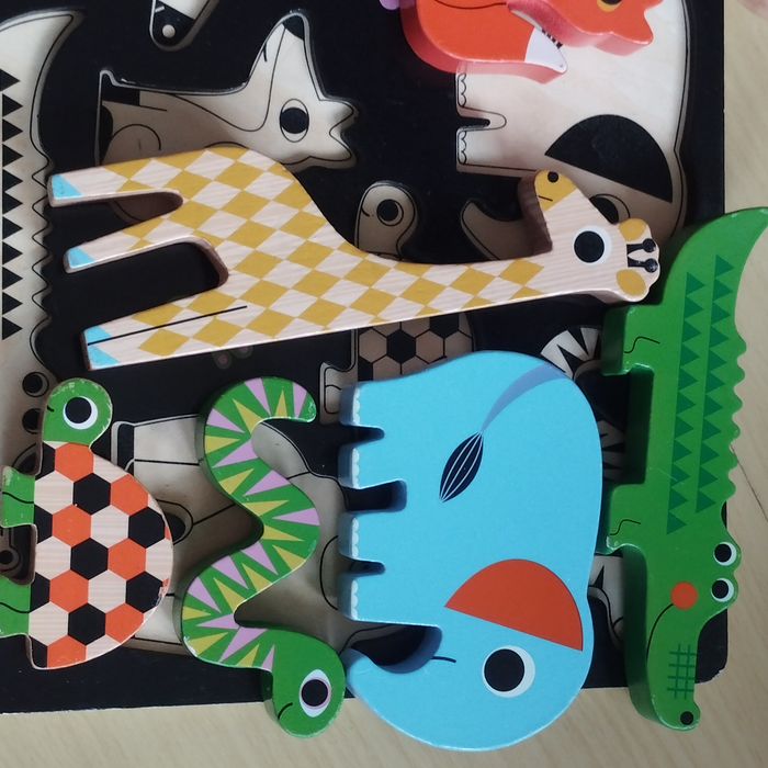 Jeu puzzle encastrement animaux en bois - photo numéro 4