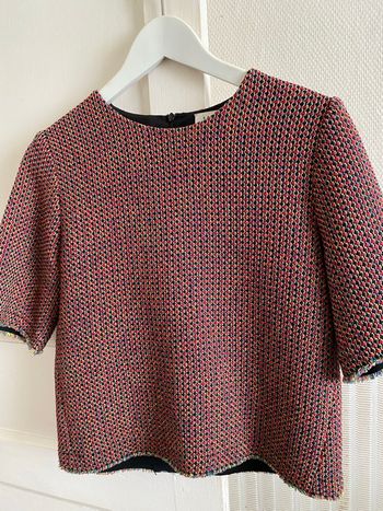Haut Sandro tweed cuir 