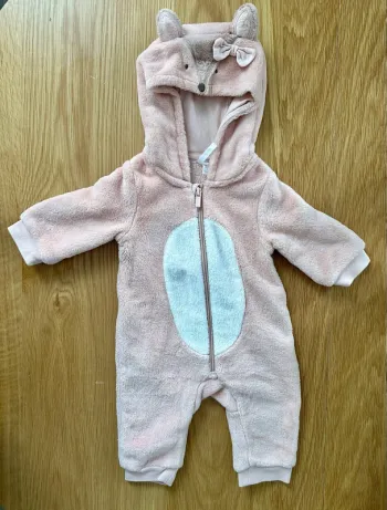 Combinaison doudou rose Renard avec capuche - Orchestra - 3 mois (60cm)