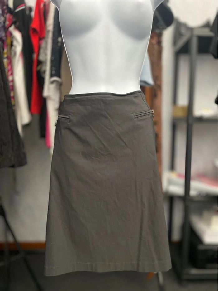 Jupe y2k grise droite style streetwear 2 fausses poches - photo numéro 4