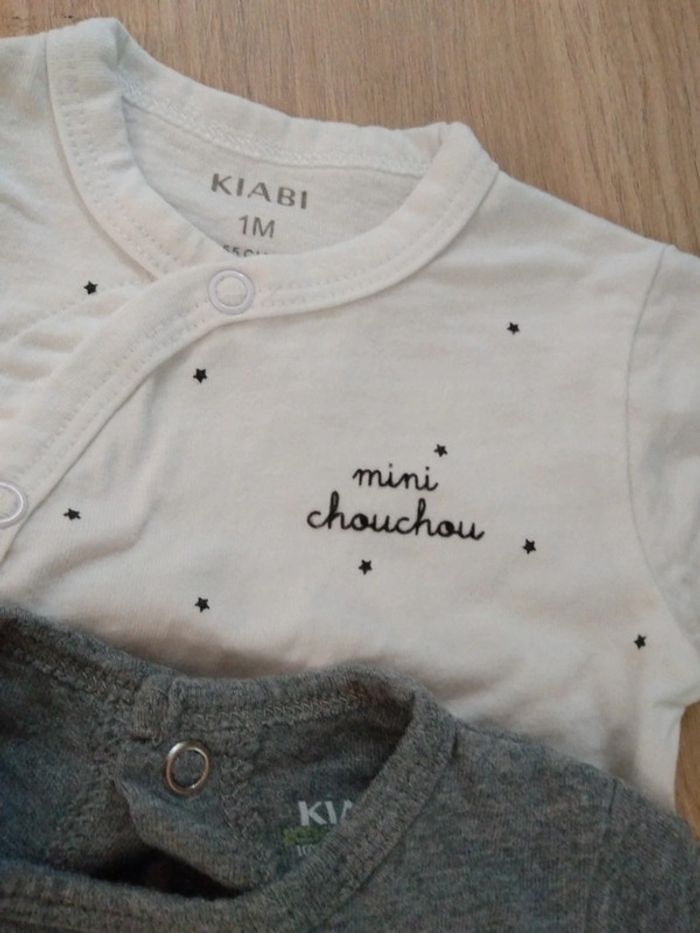 Lot 2 pyjamas fin Kiabi taille 1 mois - photo numéro 3