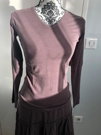 Teeshirt manches longues marron glacé H & M taille 38