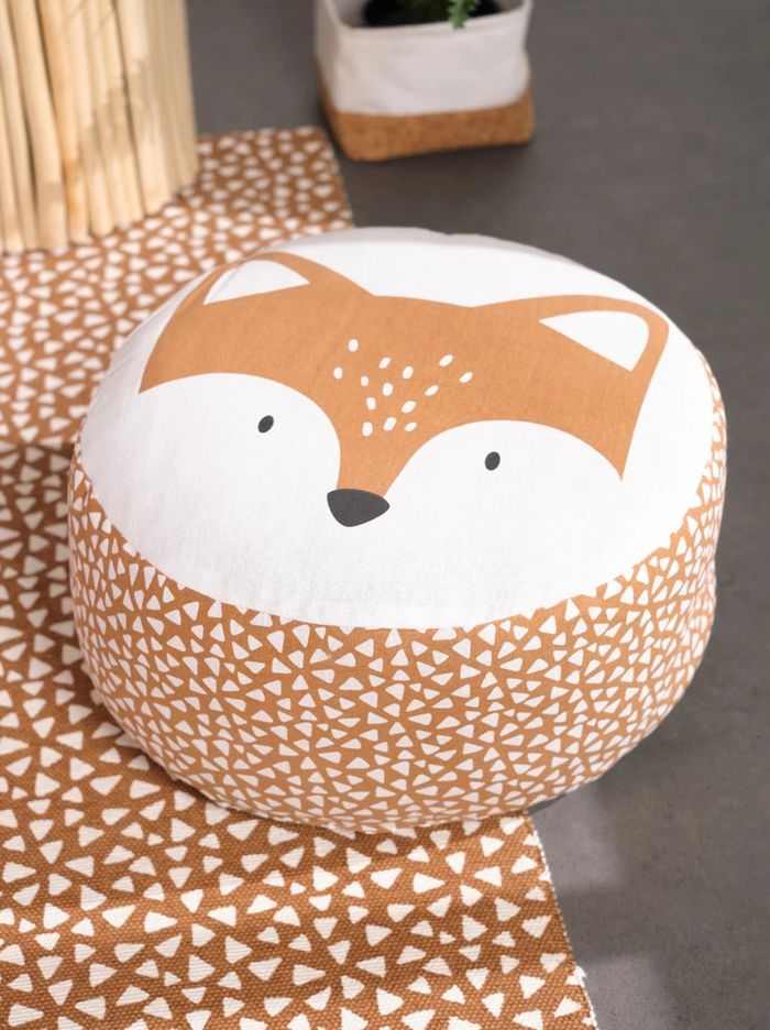 Pouf Renard Ocre 20 cm de hauteur x 45 cm de diamètre