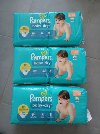 156 couches pampers baby dry T3