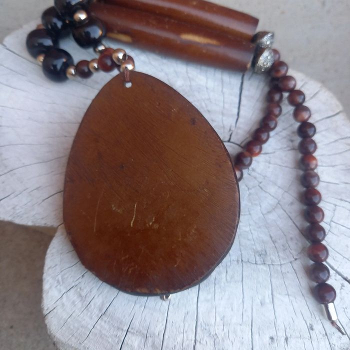Collier vintage bois - photo numéro 5