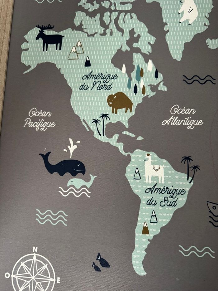 Tableau enfant carte du monde Atmosphera