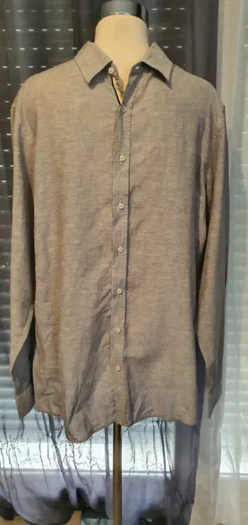 Chemise homme lin et coton livergy 41/42