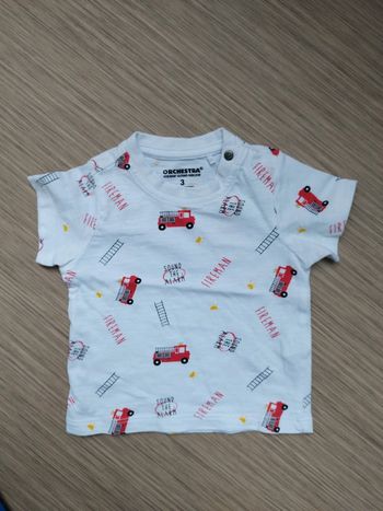 Tee-shirt manches courtes garçon taille 3 mois