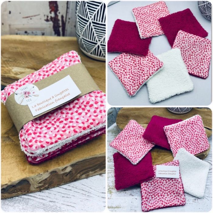 Lingettes lot de 6 lingettes lavable et réutilisable en éponge coton