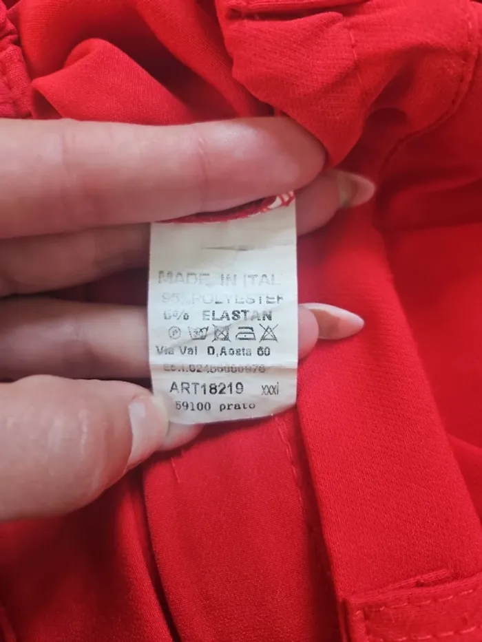 Pantalon femme / pantalon jambe larges / pantalon rouge - photo numéro 4