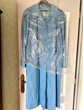 Trench vintage bleu pastel – Taille 44