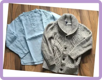 Lot chemise en lin et Gilet maille 8 ans