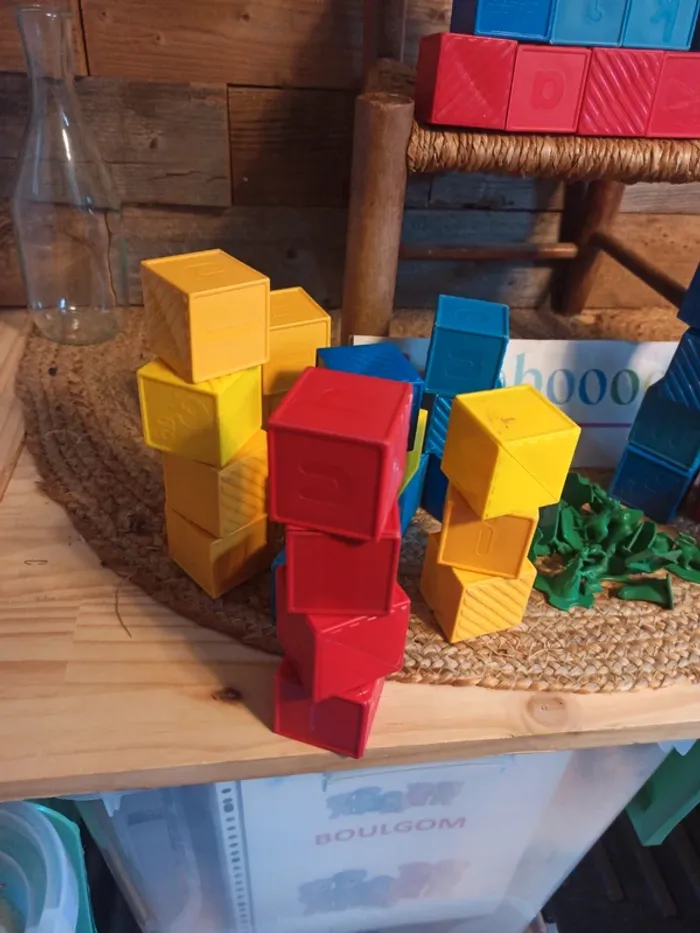 Jouets combi cubes Cubes tupperware vintage animaux tbe - photo numéro 4