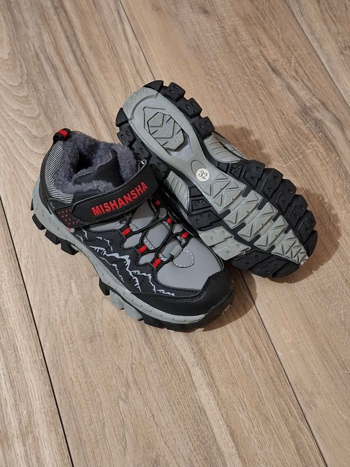 Chaussure double fourrure hiver noir gris Mixte - photo numéro 2