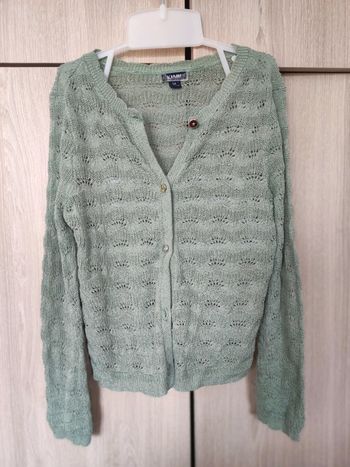 Gilet crochet vert d'eau 5 ans / Kiabi