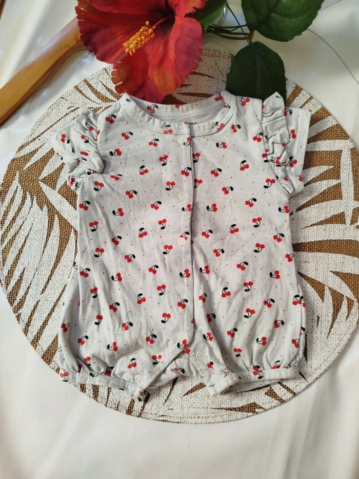 Barboteuse 1 mois fille cerise 🍒