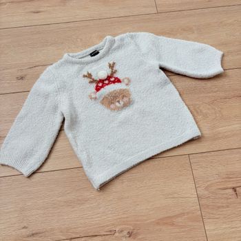 Pull bébé 12 mois Kiabi renne de Noël tout doux