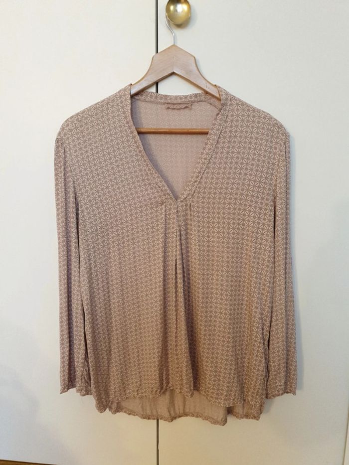 Blouse à petits motifs vieux rose