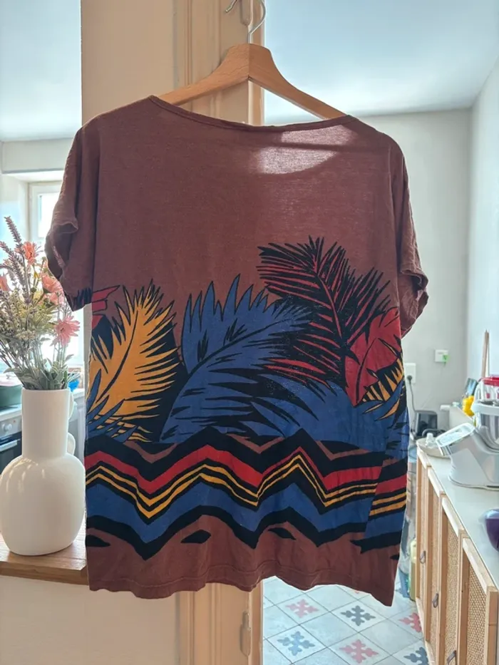 T-Shirt imprimé tropical Caroll - Taille M - photo numéro 4