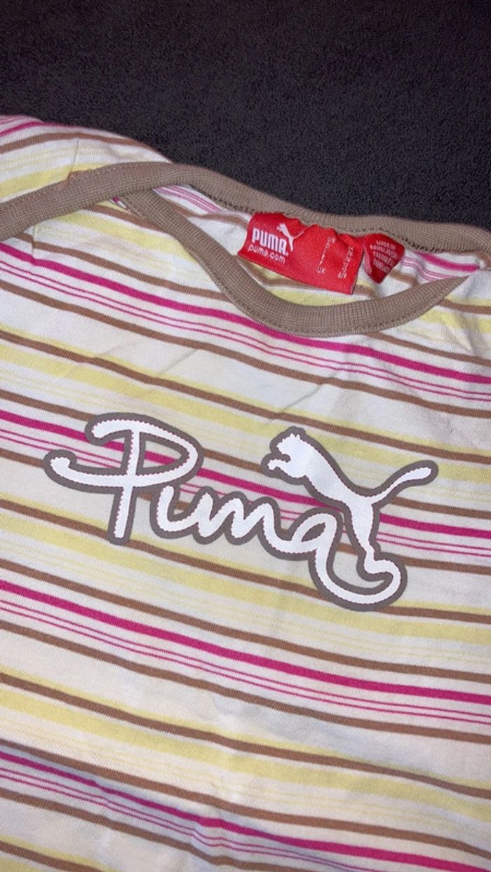 Lot ensemble débardeur tee shirt vêtement bébé fille 12 mois puma - photo numéro 2