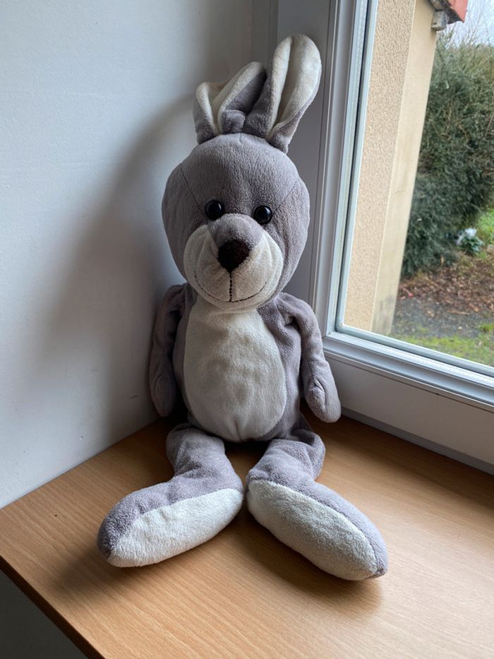 Doudou Lapin gris 40 cm