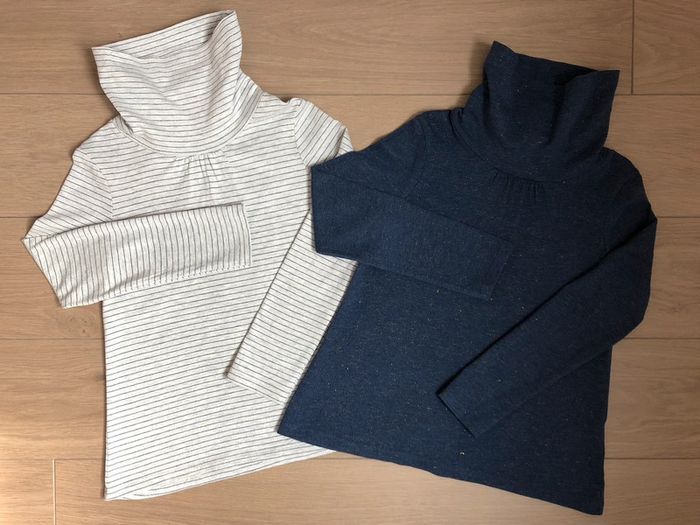 Lot de 2 sous-pulls à col montant en coton et lurex Cyrillus T-8 ans - photo numéro 2