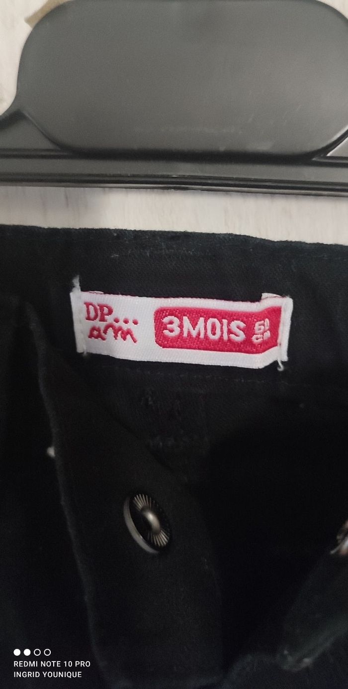 Jeans noir écriture DPAM taille 3 mois - photo numéro 3