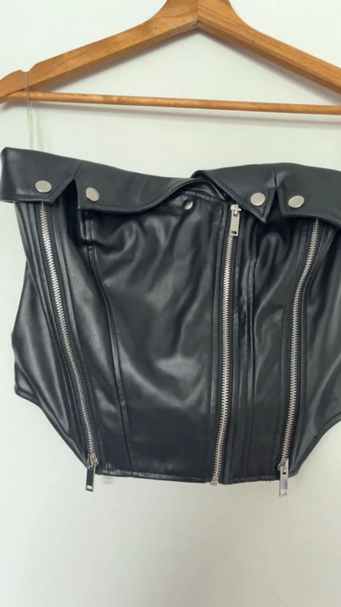 Haut bustier femme neuf étiquette similicuir - photo numéro 4