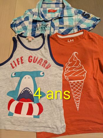 Lot 3 pièces été garçon 4 ans 