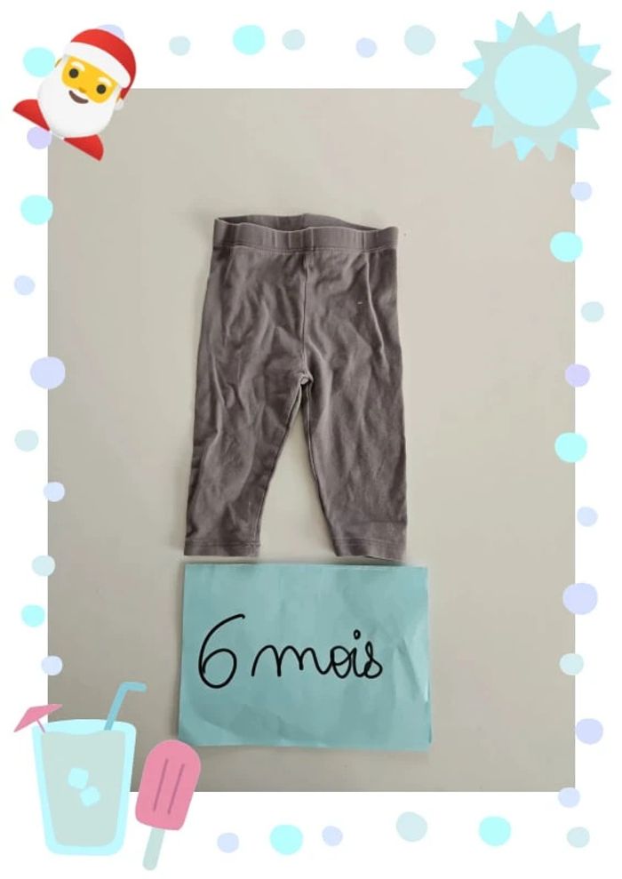 legging fille 6 mois gris okaidi