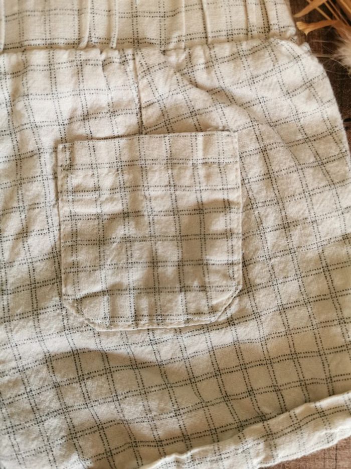 🌸Short beige carreau bébé 6mois léger type Lin Kiabi - photo numéro 9