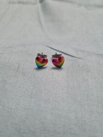 Boucles d'oreilles cœur arc-en-ciel