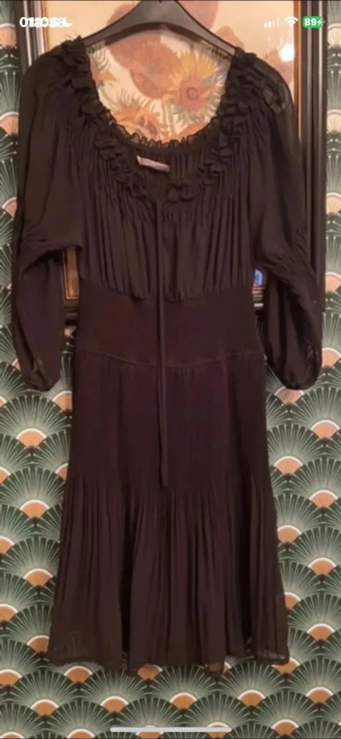 Robe noir zara en mousseline taille L