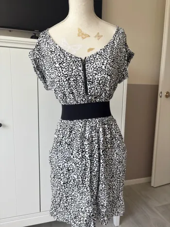 Camaïeu 36 robe été légère noir et blanche