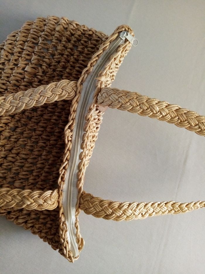 Sac de plage en paille - photo numéro 5