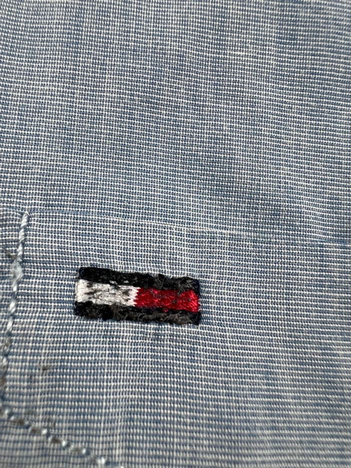 Chemise bleu clair Tommy Hilfiger 100% coton Regular Fit logo brodé Taille S - photo numéro 8