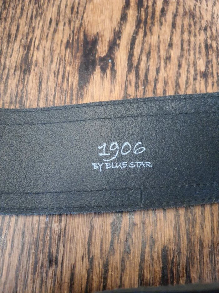 Jolie Ceinture noire cuir 1906 by Blue Star 100cm - photo numéro 10