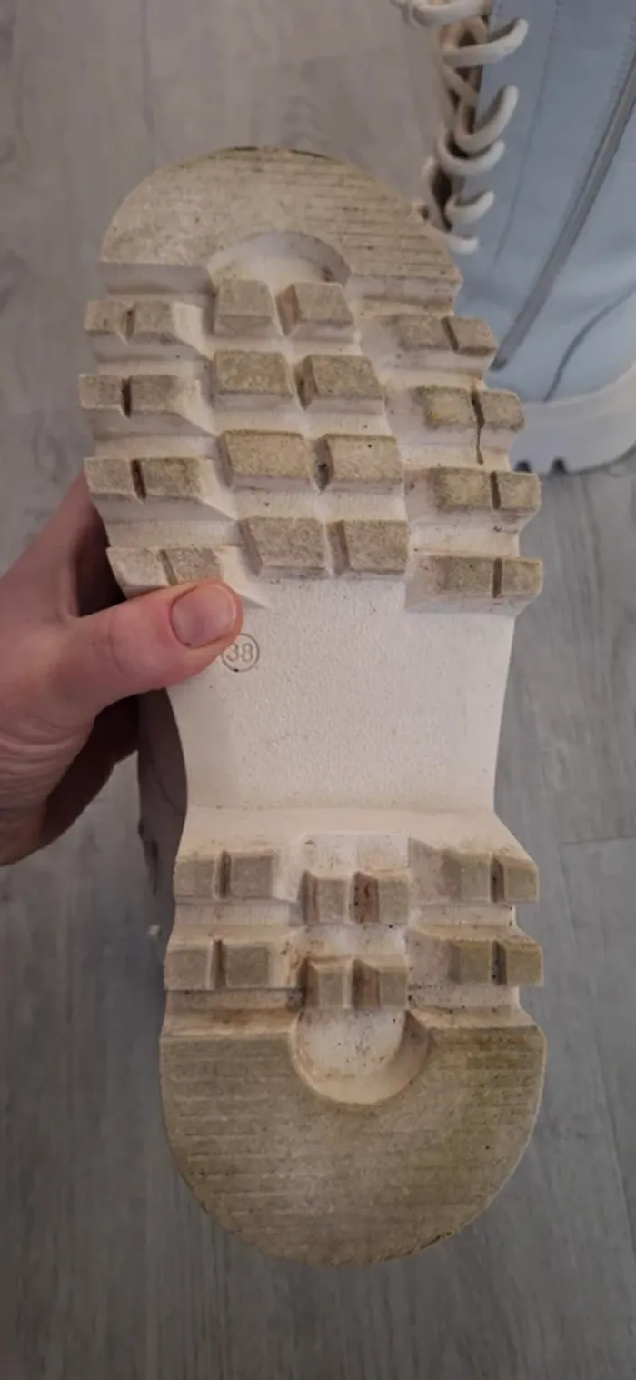 bottines Sinéquanone en cuir de couleur crème - photo numéro 5