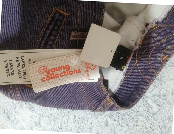 jupes en jean young collection violet taille 36 - photo numéro 3