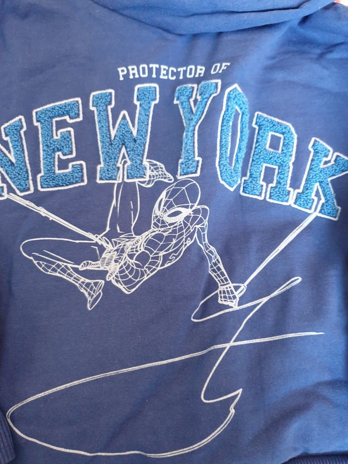 Sweat a capuche bleu spiderman 4 ans - photo numéro 3