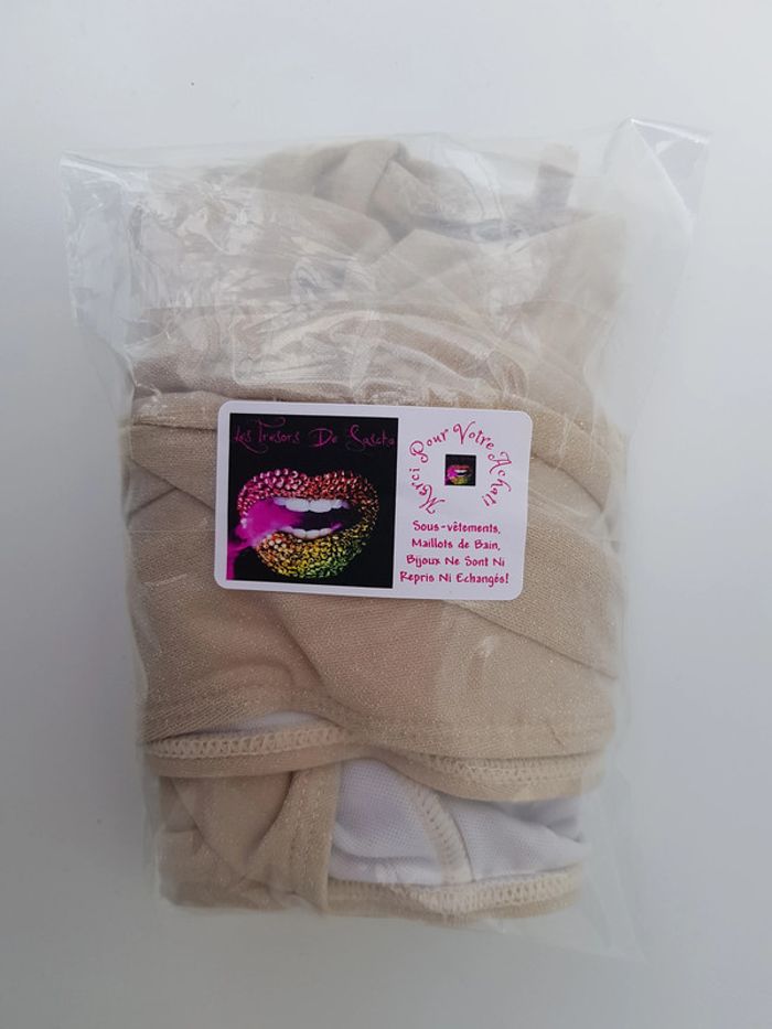 Maillot De Bain Beige Paillettes Brillant Taille M 38 - photo numéro 12