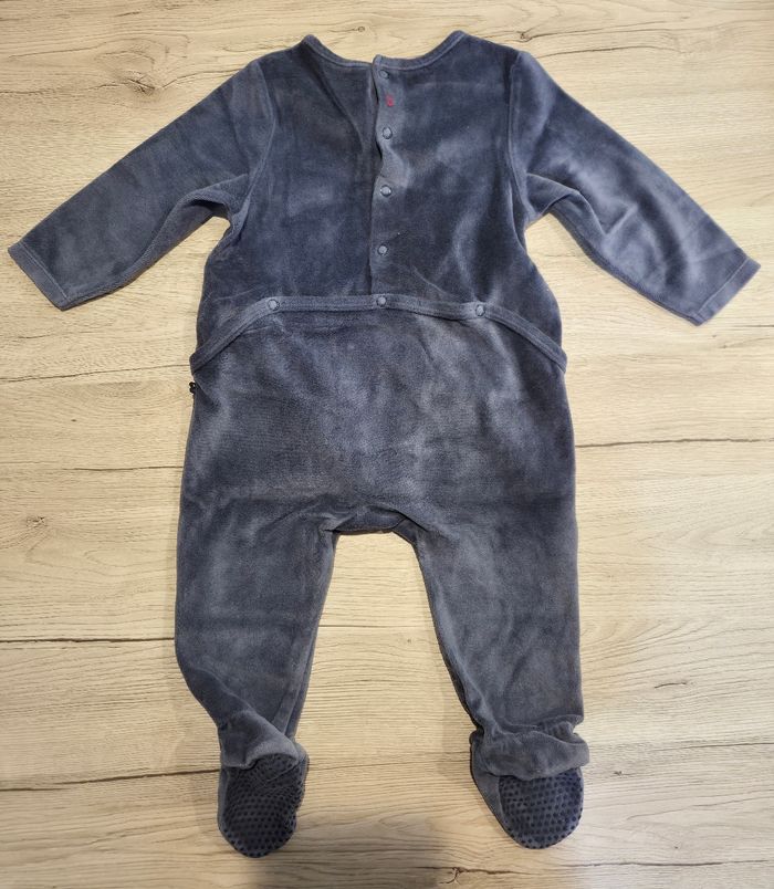 Pyjama en velours bleu, Obaïbi, 18 mois - photo numéro 2
