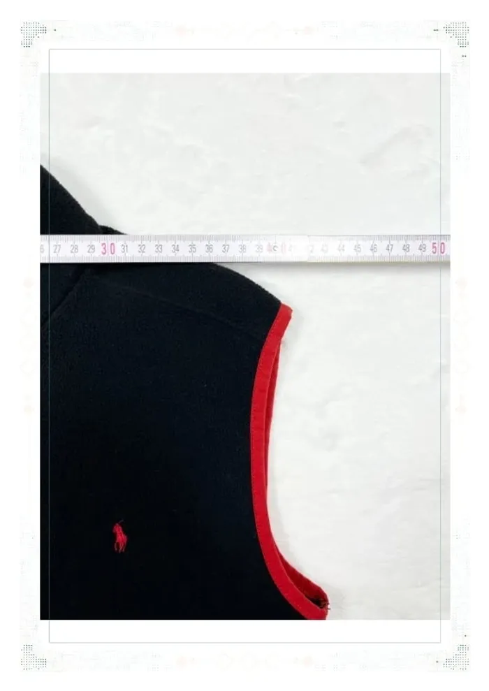 Ralph Lauren polaire sans manches noir et rouge homme taille M zippée - photo numéro 9